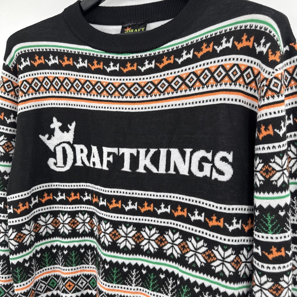 Draft Kings Mens‎ Ugly Christmas Sweater Size Large Pullover Crew Neck Holiday - Picture 6 of 9